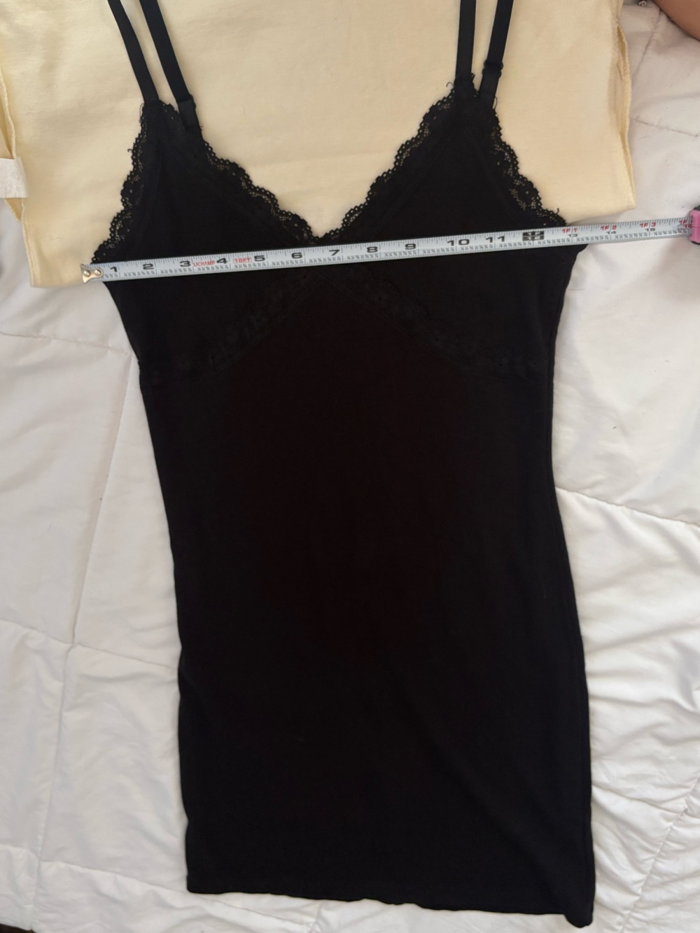 Ambiance Black Lace-Trim Chemise Slip